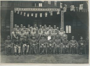 Arthur Chan, second from left in bottom row, poses with his military class for a photograph, circa 1945. Donated to Queens Memory Collection at the Archives at Queens Public Library.