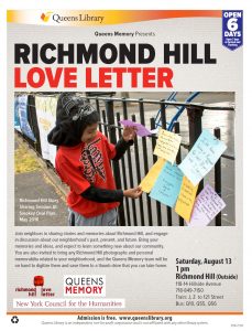 Richmond Hill Love Letter, August 13, 2016